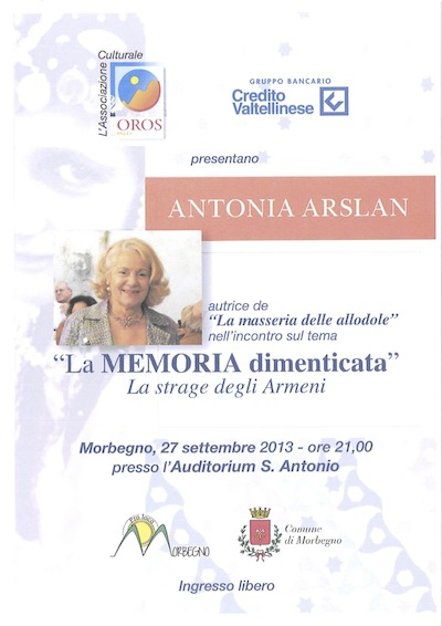 Antonia ARSLAN a MORBEGNO