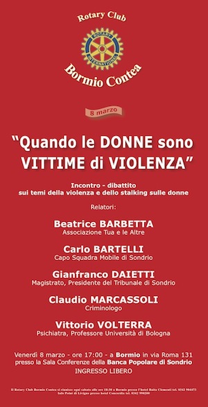 QUANDO LE DONNE SONO VITTIME DI VIOLENZA. incontro a BORMIO