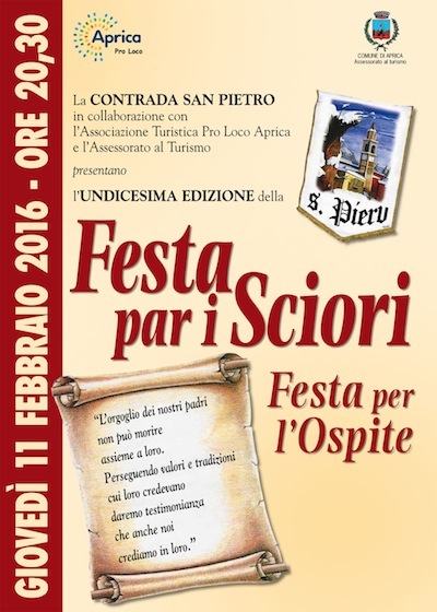 Festa par i Sciori... APRICA festeggia gli ospiti