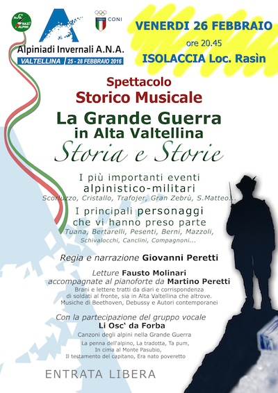In VALDIDENTRO si narra la Grande Guerra in Alta Valtellina