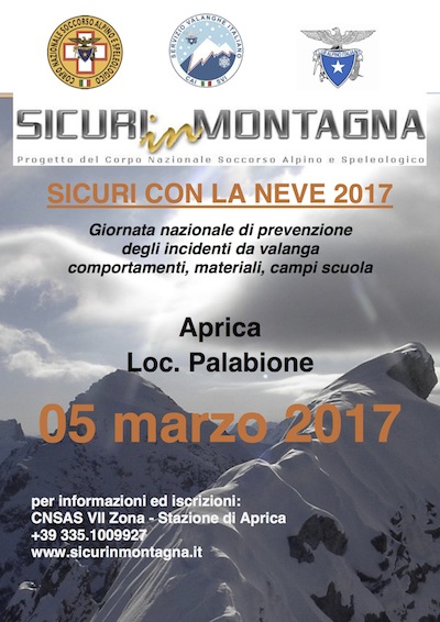 All’APRICA si impara la prudenza IN MONTAGNA  