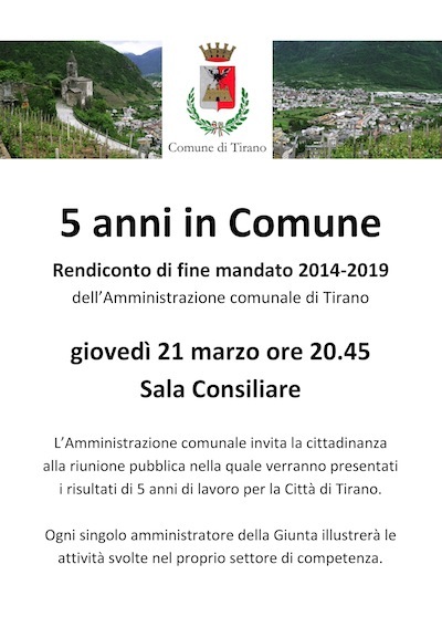 Invito del Comune di Tirano