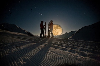 A SAMNAUN Mondschein-Skifahren 