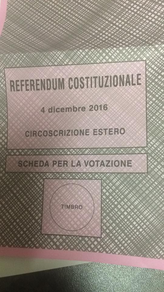 Referendum: la scheda agli italiani all’estero NON vidimata