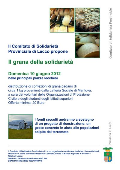 L’appuntamento di COLICO con il GRANA DELLA SOLIDARIET