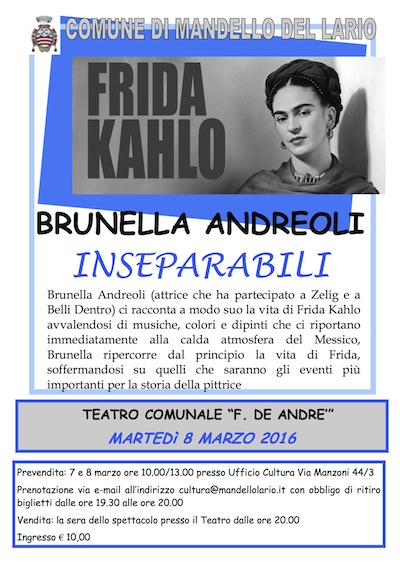 A MANDELLO DEL LARIO un racconto sulla vita di FRIDA KAHLO  