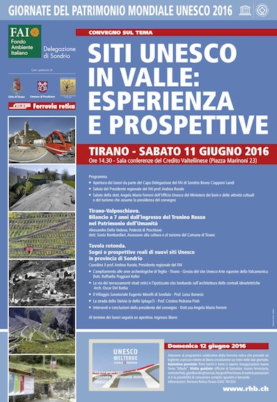 Siti Unesco in VALTELLINA: esperienze e PROSPETTIVE  