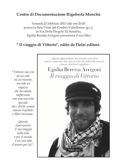 A SONDRIO la presentazione del libro IL VIAGGIO DI VITTORIO