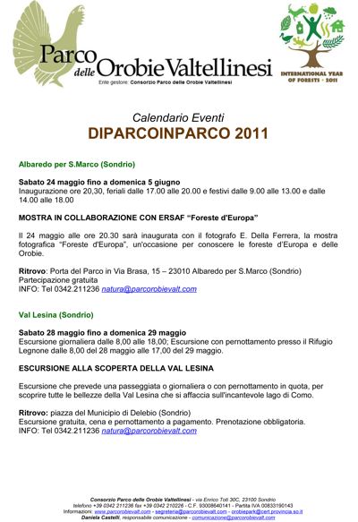 DIPARCOINPARCO ALLA SCOPERTA DELLE OROBIE VALTELLINESI