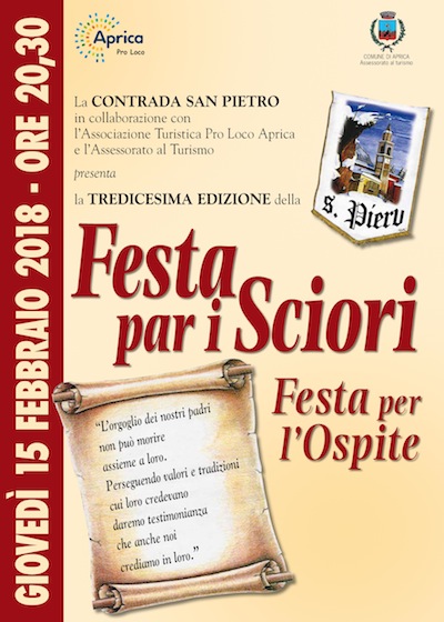 APRICA e la sua tradizionale Festa par i Sciori