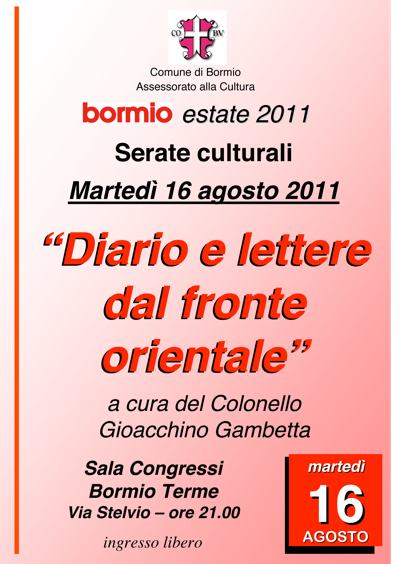 GAMBETTA presenta una serata culturale a BORMIO