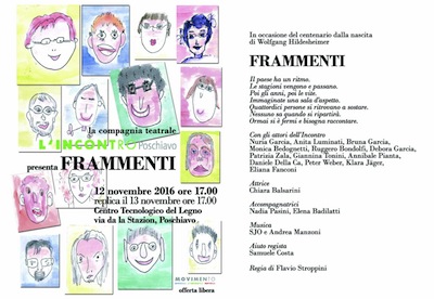 L’INCONTRO presenta a POSCHIAVO “Frammenti”  