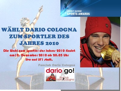 Atleta dell’anno 2010: la Val Mstair tifa per Dario Cologna
