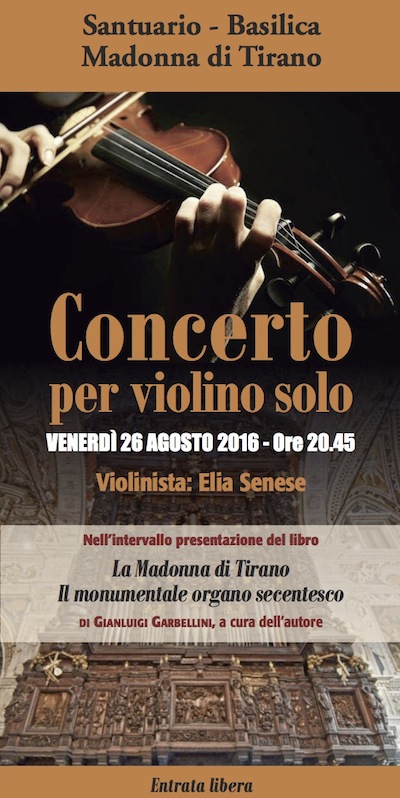 Il suono del violino accolto in Basilica. A TIRANO.  