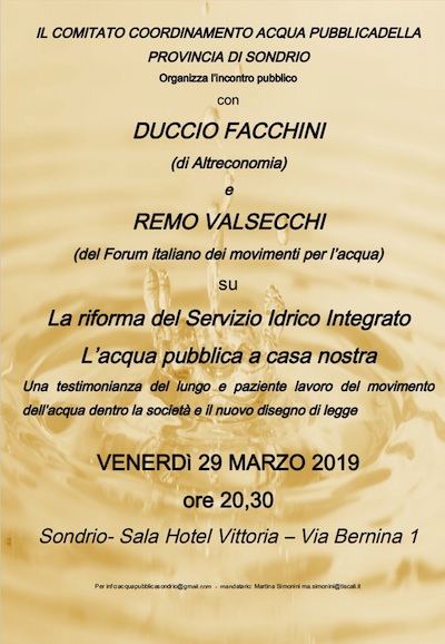 Acqua PUBBLICA a casa nostra