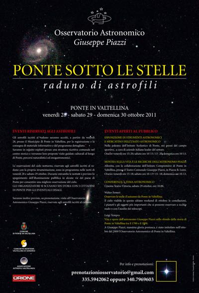 PONTE IN VALTELLINA accoglie gli astrofili