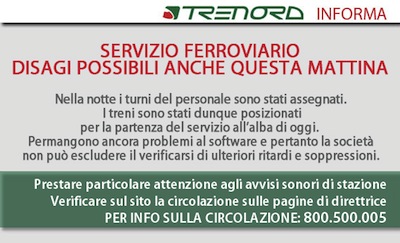 TRENORD si scusa con i passeggeri