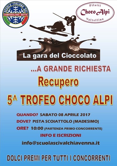 A MADESIMO la GARA DEL CIOCCOLATO  